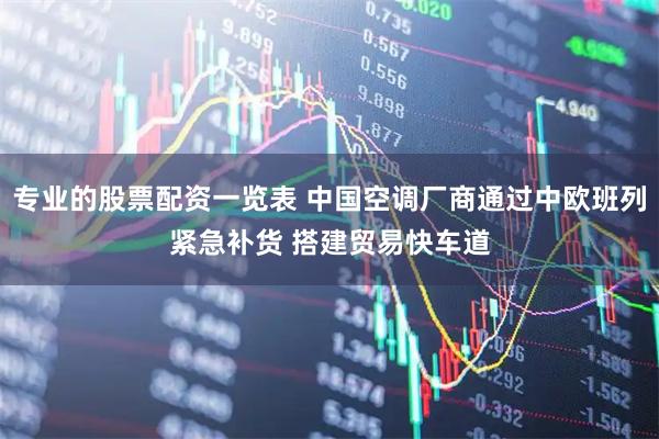 专业的股票配资一览表 中国空调厂商通过中欧班列紧急补货 搭建贸易快车道